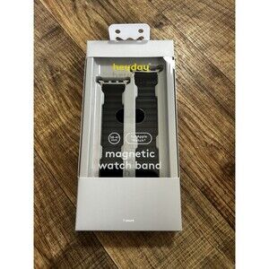 Heyday Magnetic Apple Watch Band 42-49mm Black Silicone NEW